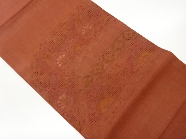 JAPANESE KIMONO / TSUMUGI SHANTOU EMBROIDERY VARIATION: PAISLEY / FLOR